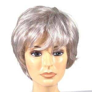 Henry Margu Iris Synthetic Wig‎ Short Straight Grey with Brown Highlights 56 NWT